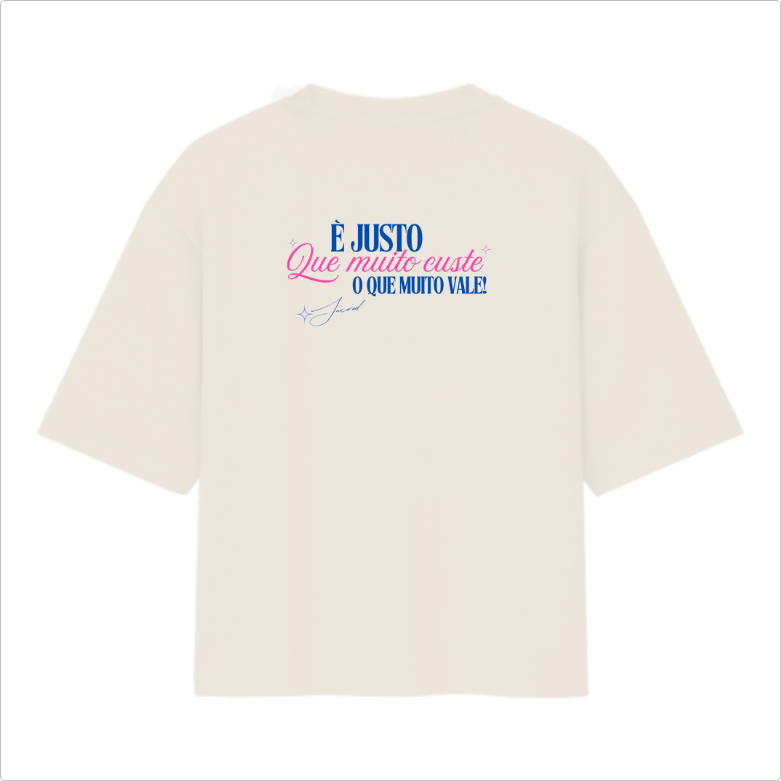 Camiseta Oversized Muito Custe Preta e Off White