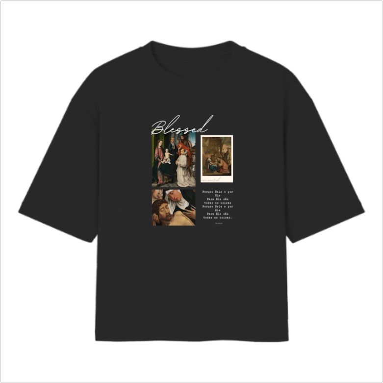Camiseta Oversized Mosaico Blessed
