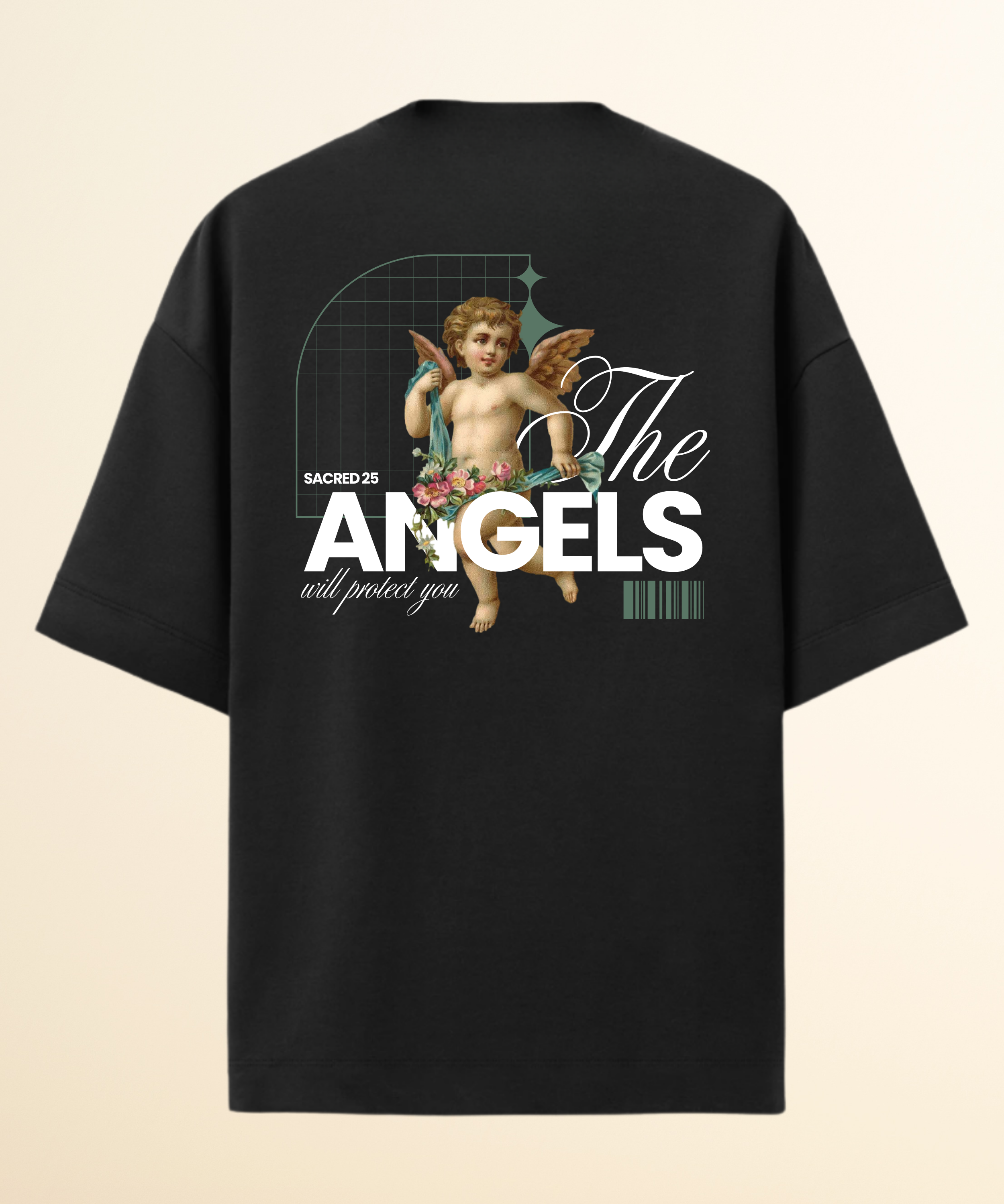 Camiseta oversized feminina Angel Sacred