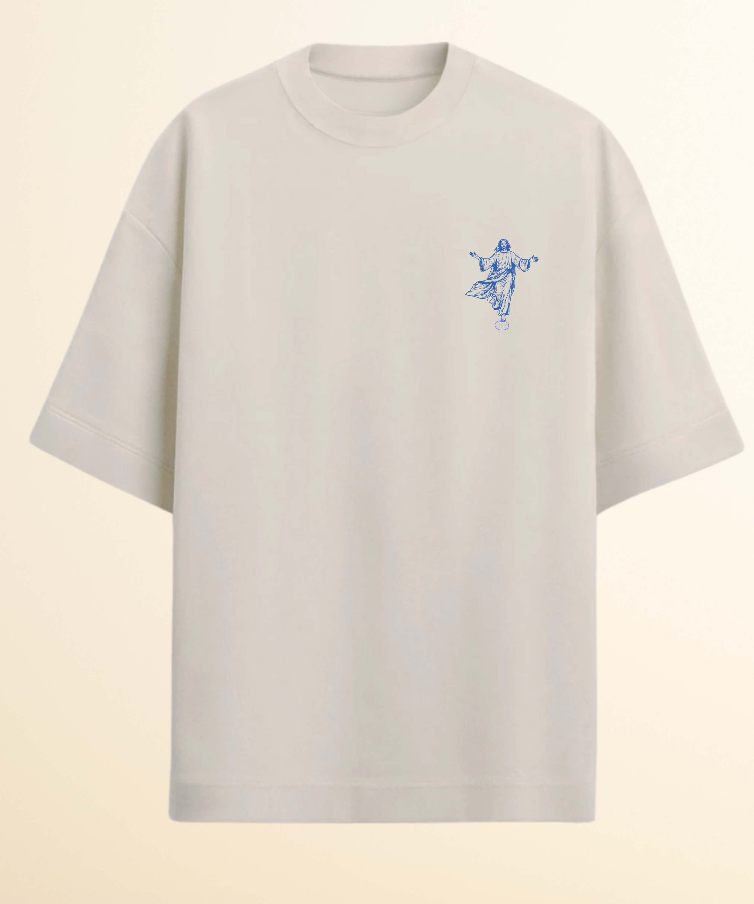 Camiseta Oversized Tudo Dele e Por Ele off white