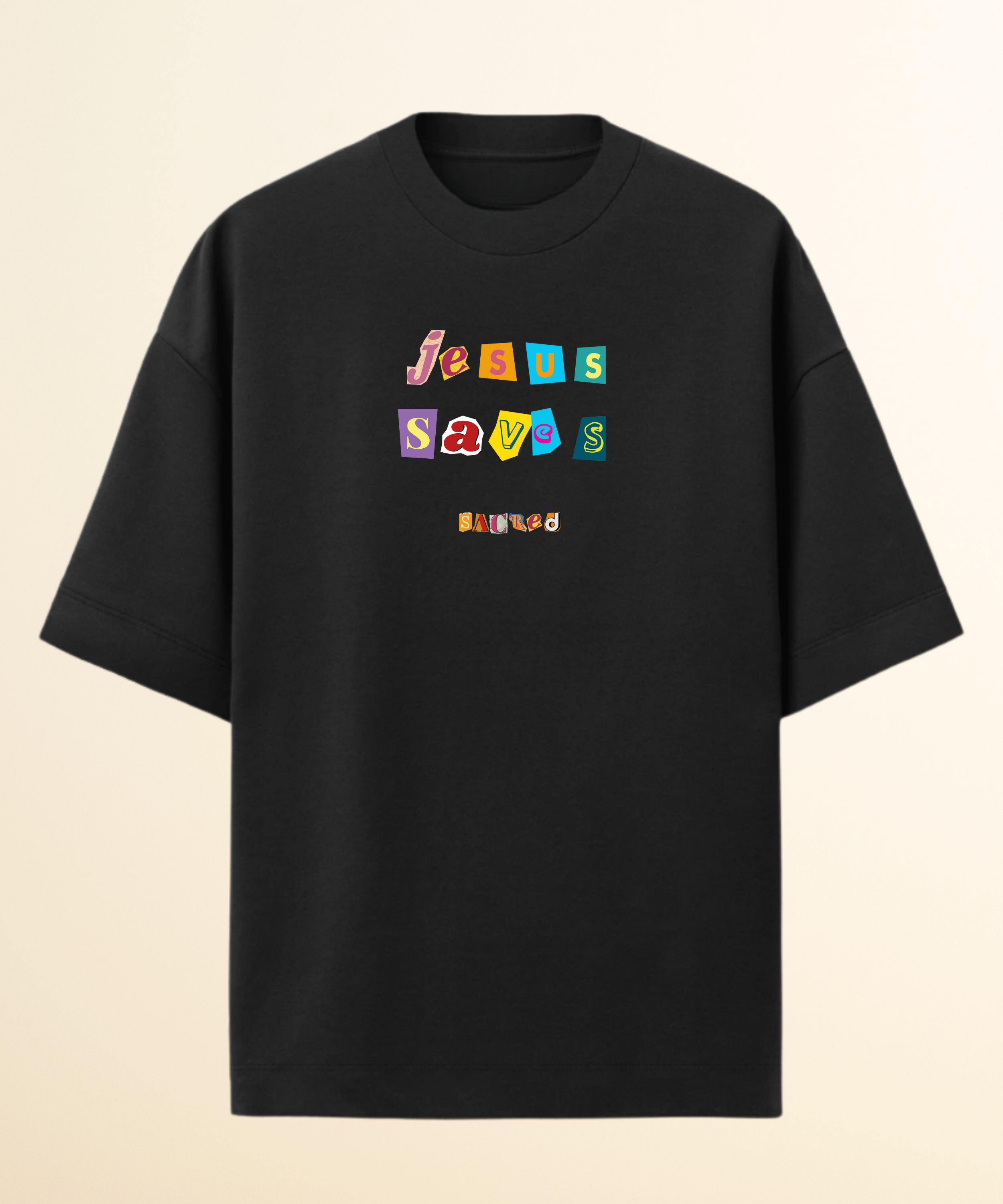 Camiseta Oversized Jesus Saves Jornal