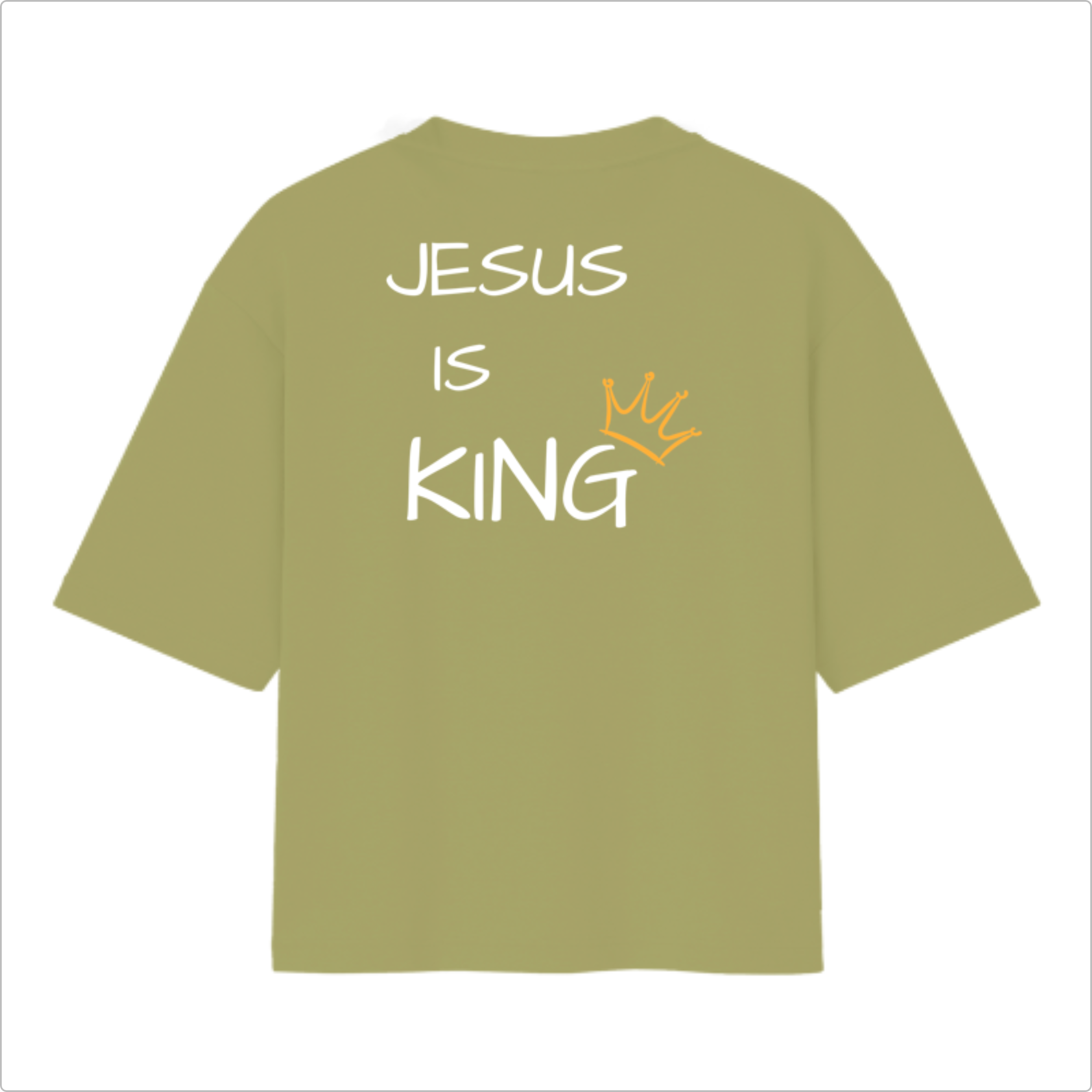 Camiseta Oversized Jesus is King Coroa
