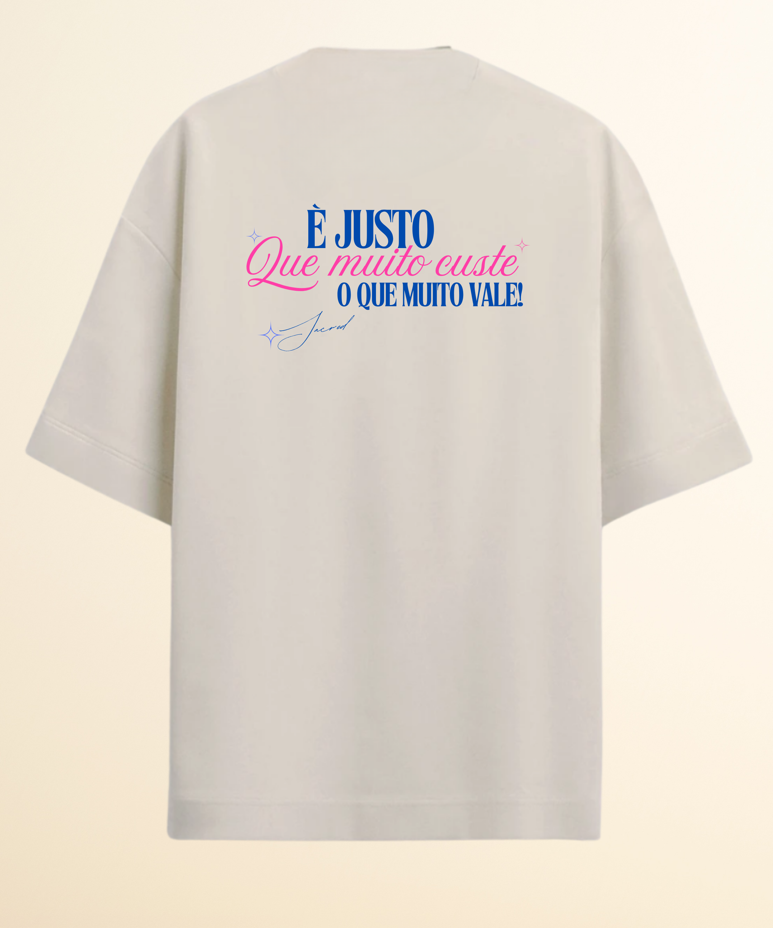 Camiseta Oversized Muito Custe Preta e Off White