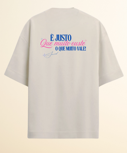 Camiseta Oversized Muito Custe Preta e Off White