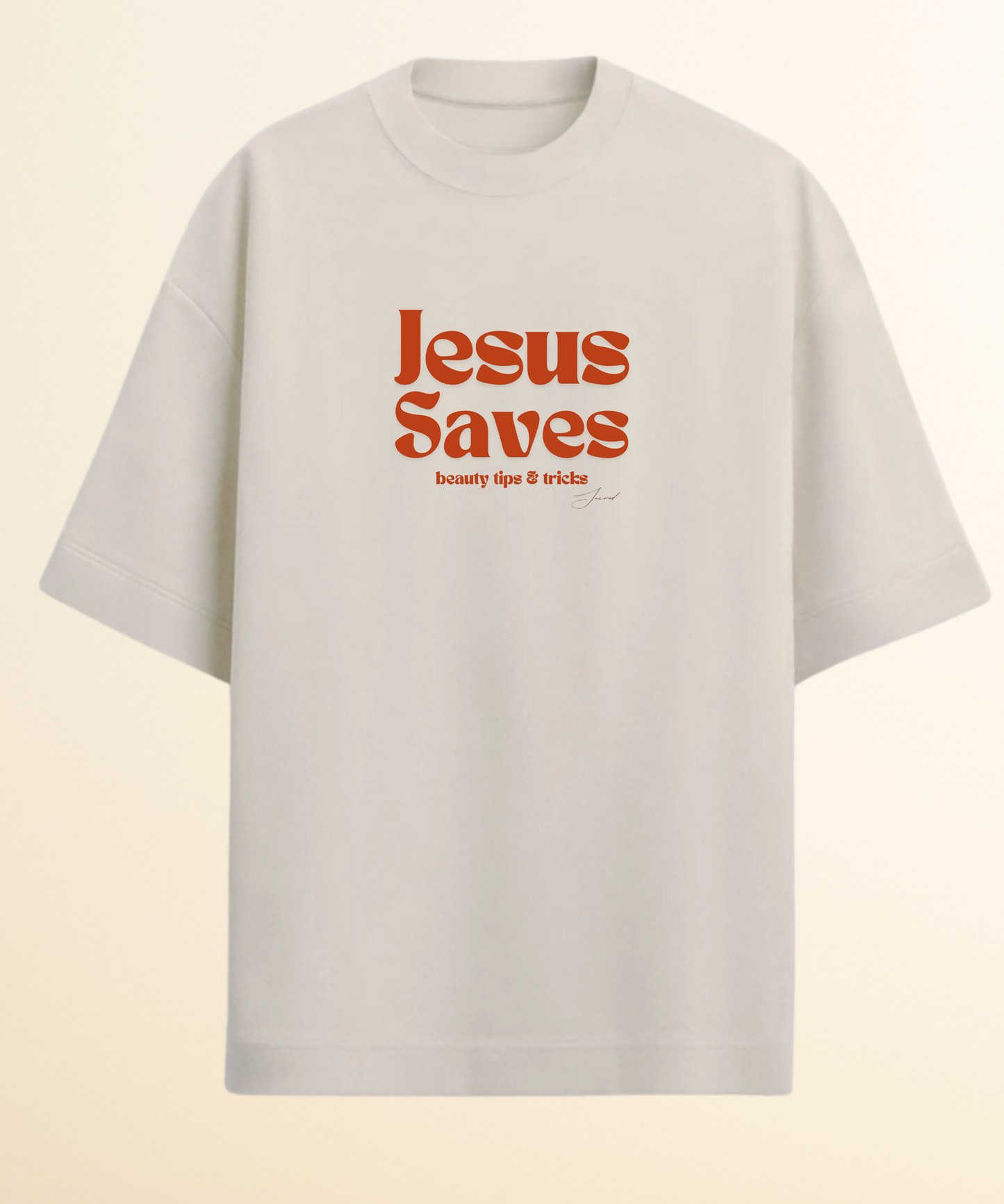 Camiseta Oversized  Off white Jesus Save