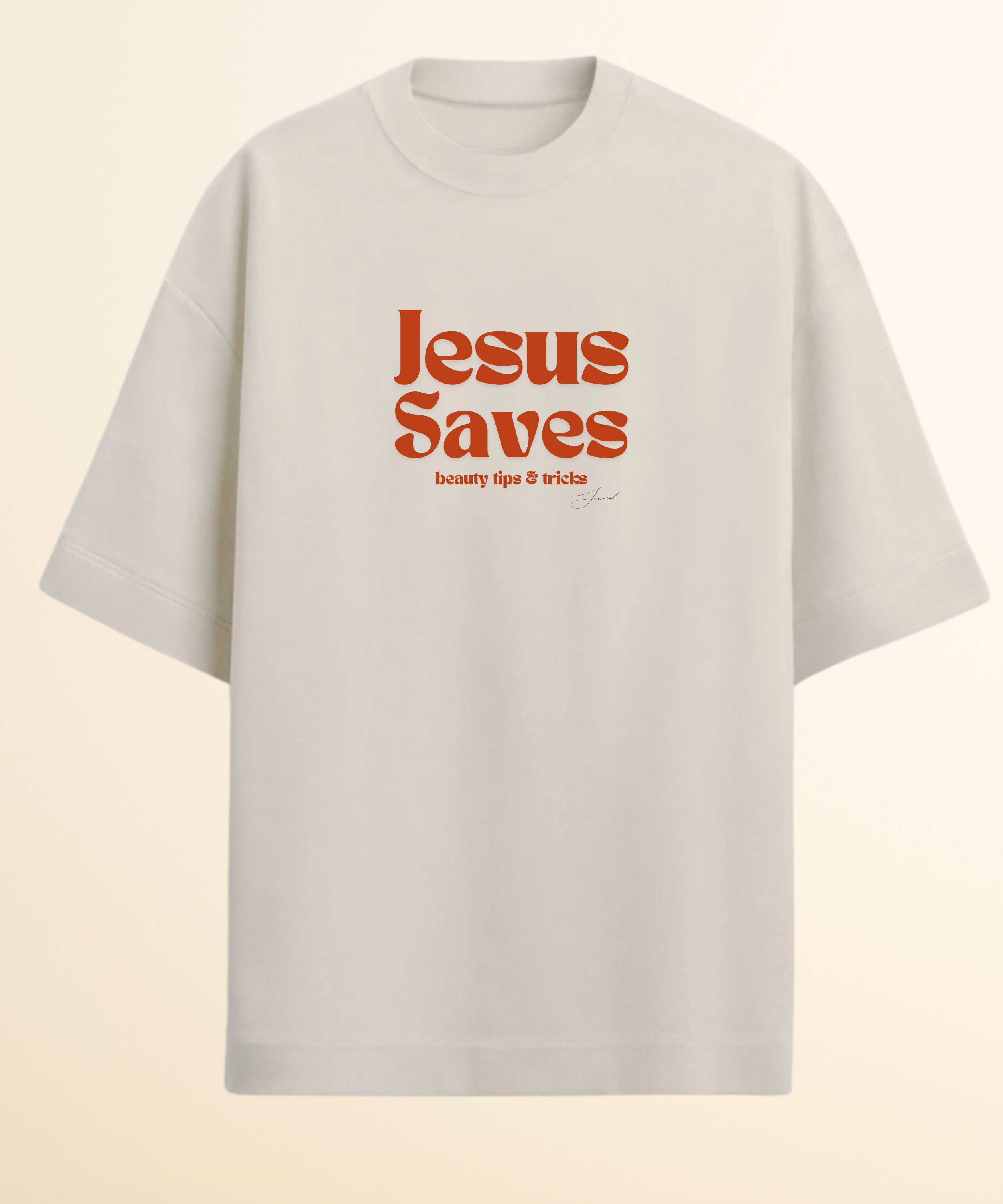 Camiseta Oversized  Off white Jesus Save