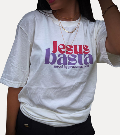 Camiseta Oversized  Off White Jesus Basta