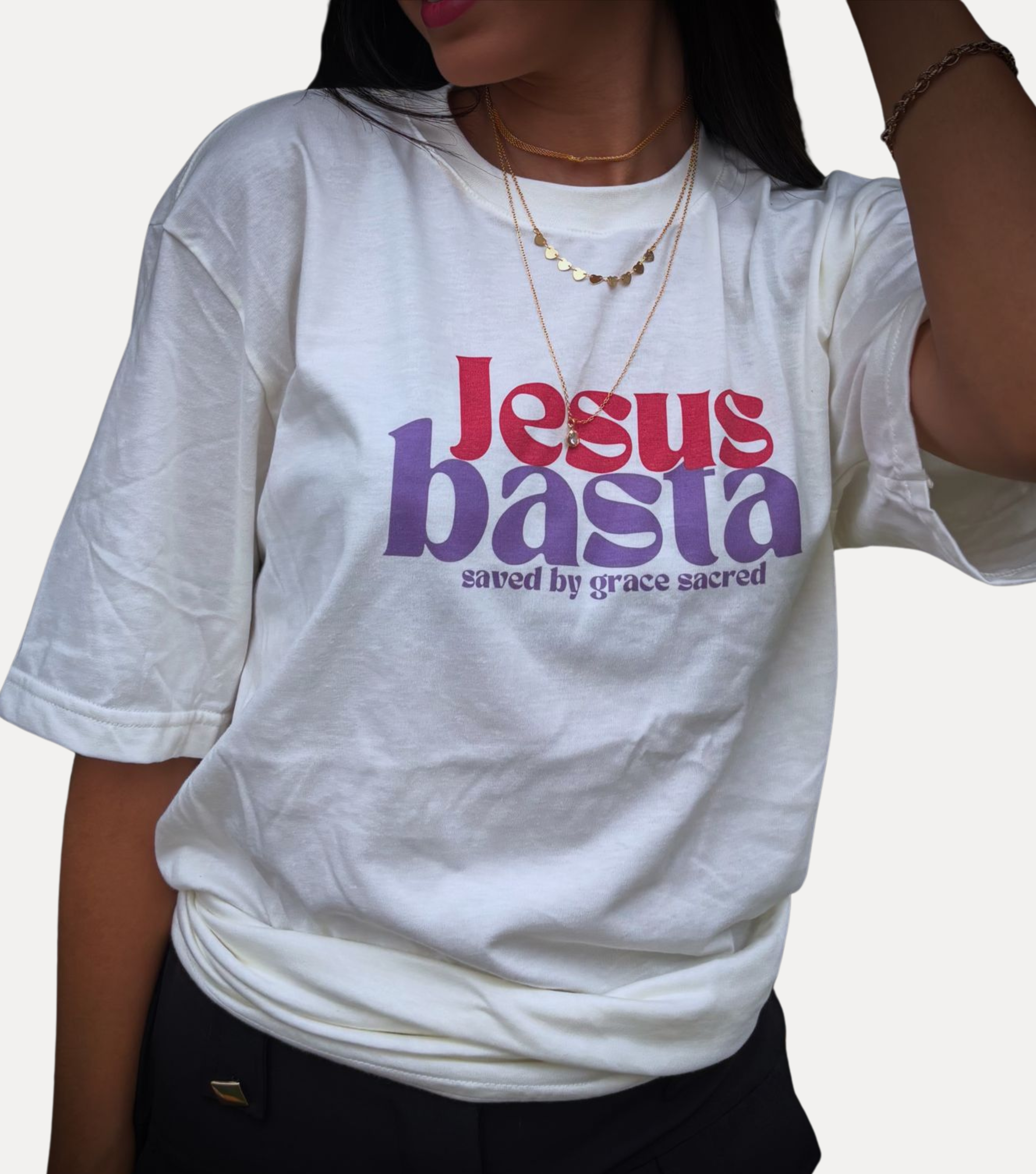 Camiseta Oversized  Off White Jesus Basta