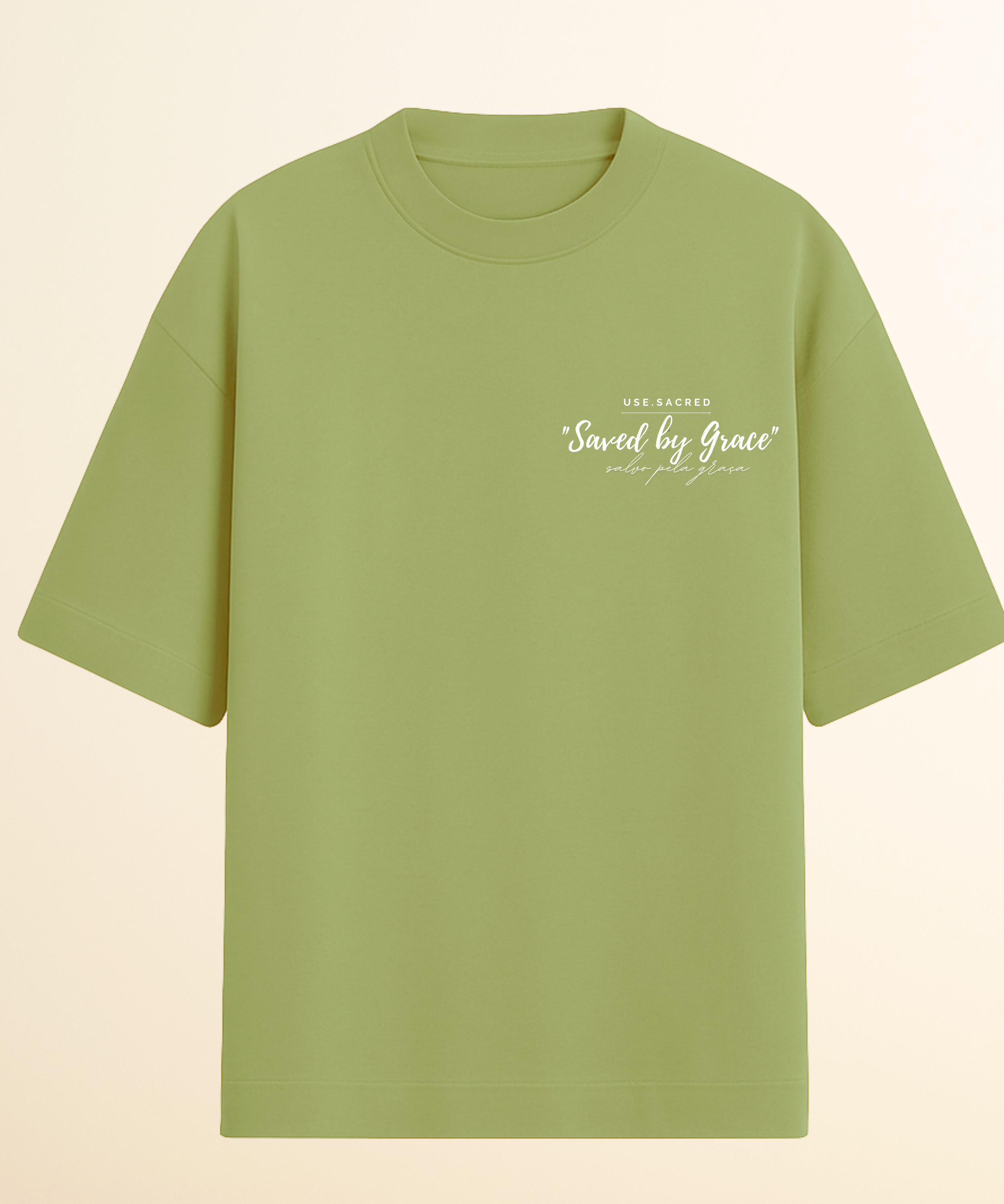 Camiseta Oversized Cristã Feminina Saved by Grace – Algodão Premium