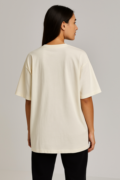 Camiseta Oversized Lisa Preta e Off White
