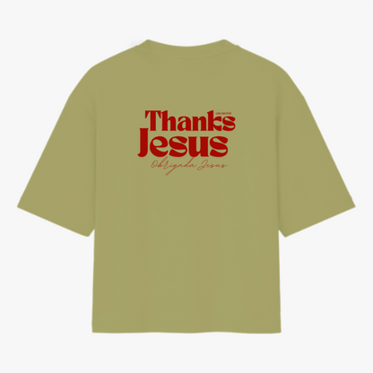 Camiseta Oversized 100% Algodão Thanks Jesus