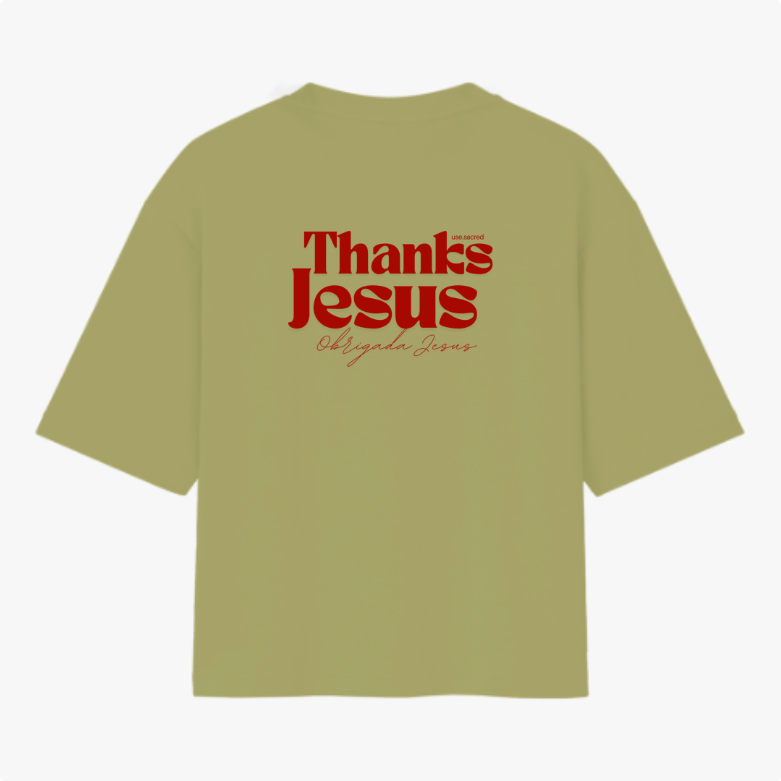 Camiseta Oversized 100% Algodão Thanks Jesus