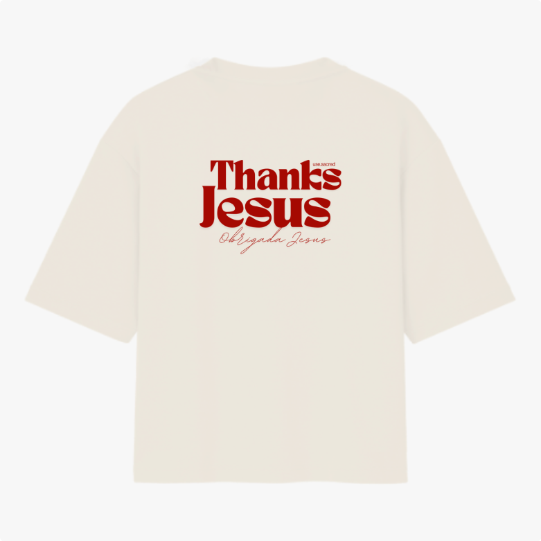 Camiseta Oversized 100% Algodão Thanks Jesus
