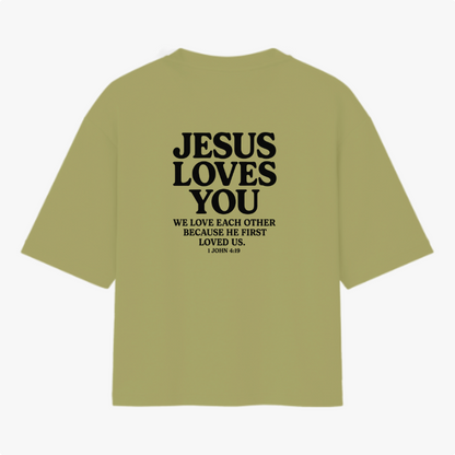 Camiseta Oversized Cristã Jesus Love