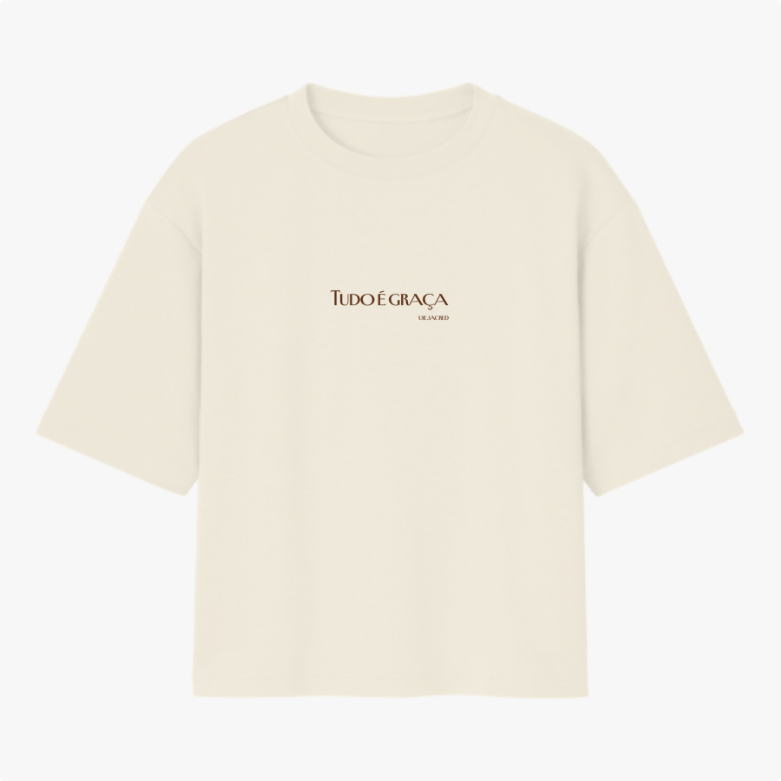 Camiseta Oversized Tudo é graça