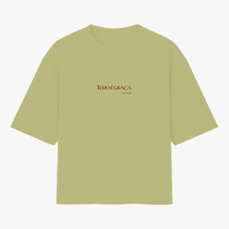 Camiseta Oversized Tudo é graça