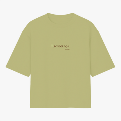 Camiseta Oversized Tudo é graça
