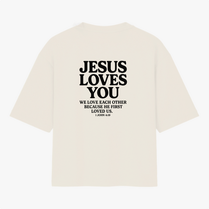 Camiseta Oversized Cristã Jesus Love