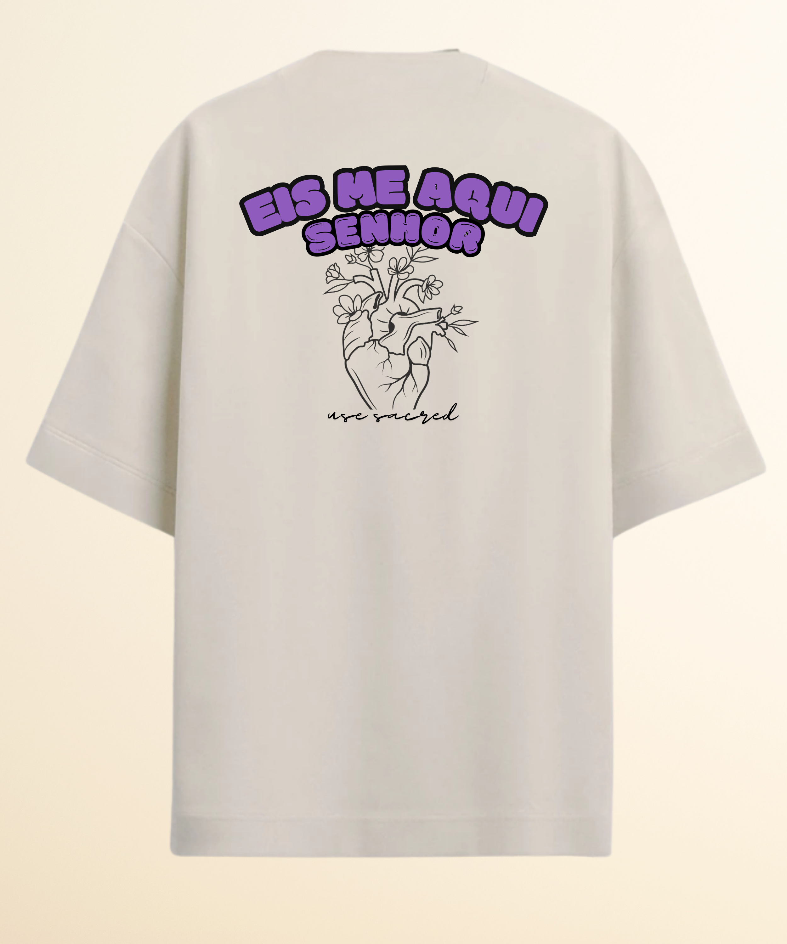 Camiseta Oversized Off White Eis me Aqui