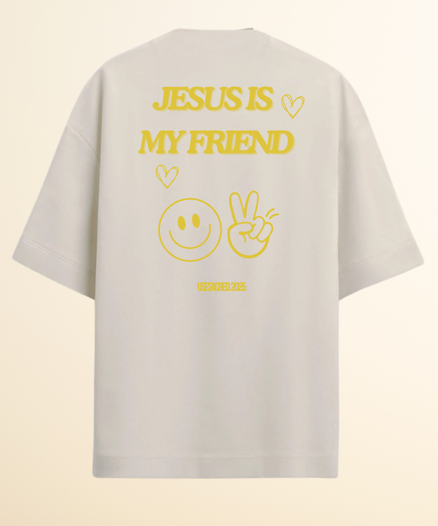 Camiseta Oversized  Off white Jesus is my friend