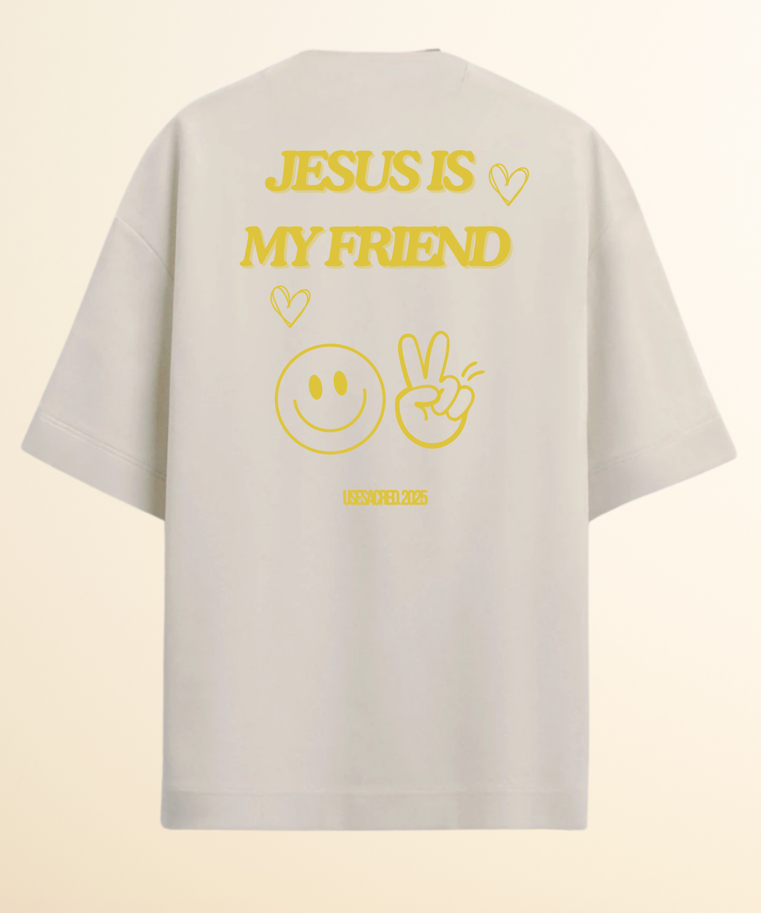 Camiseta Oversized  Off white Jesus is my friend