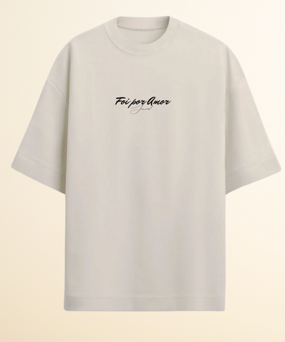 Camiseta Oversized Off white Jesus me salvou