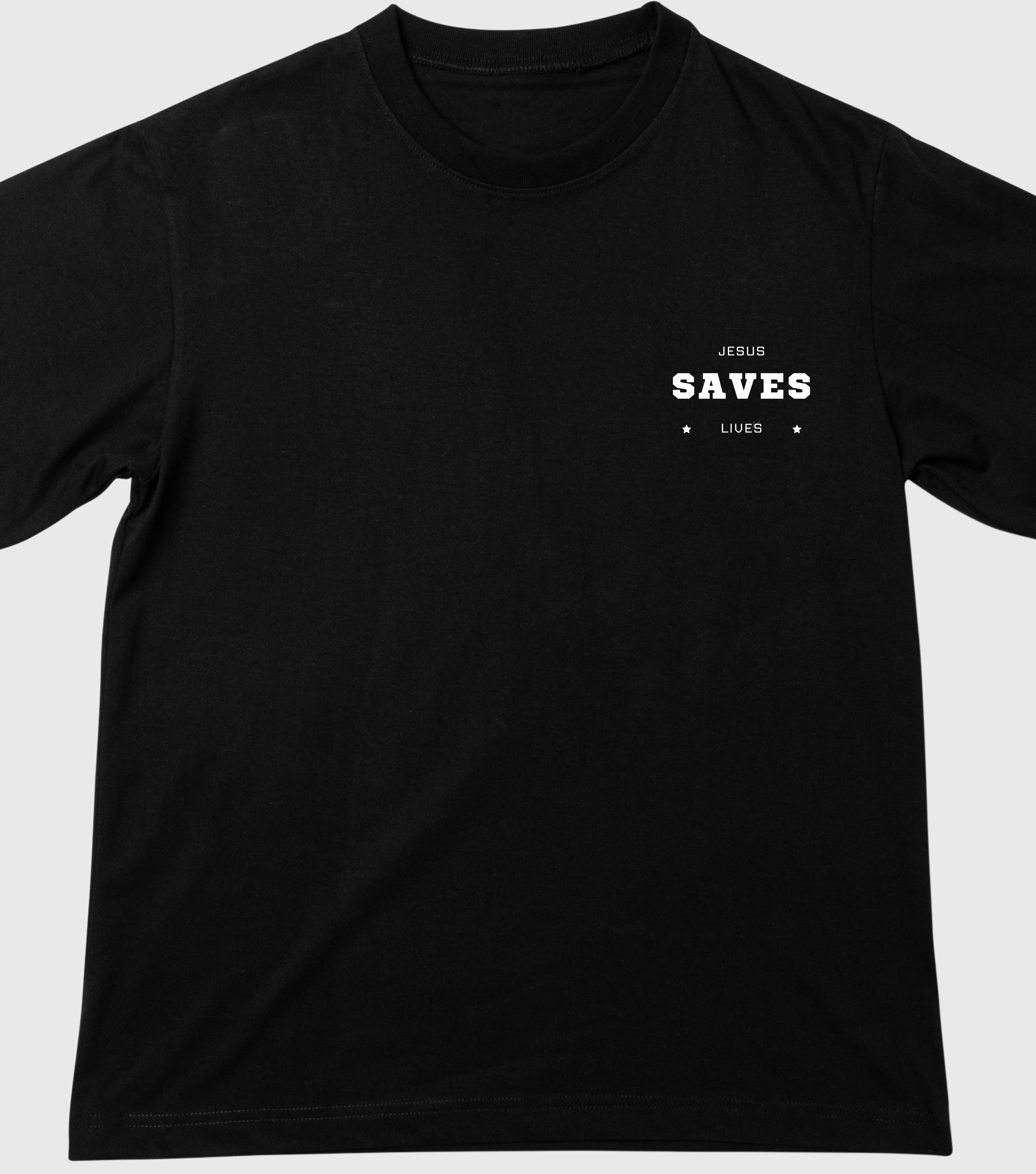 Camiseta Oversized Preta  Jesus Saves