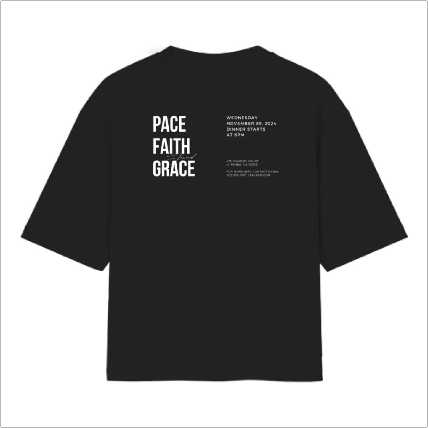 Camiseta OVersized Pace Faith Grace