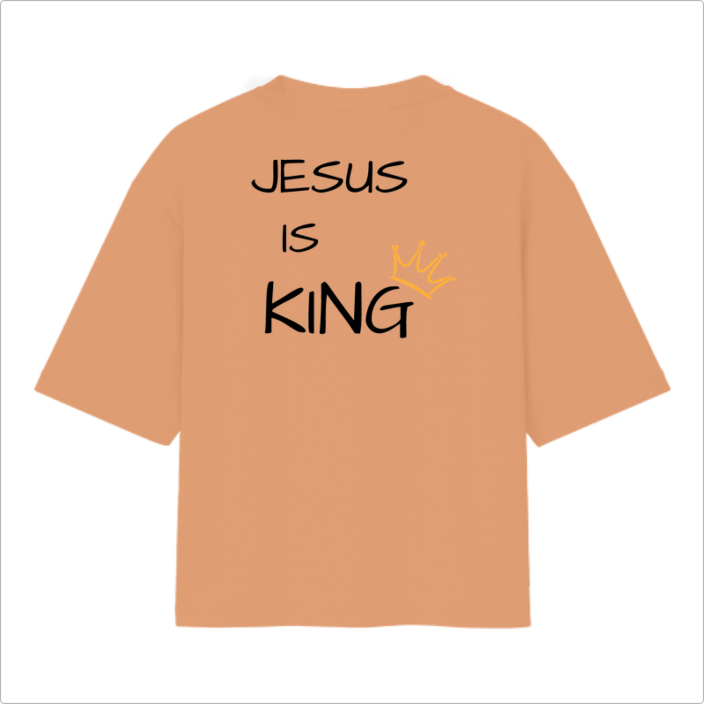 Camiseta Oversized Jesus is King Coroa