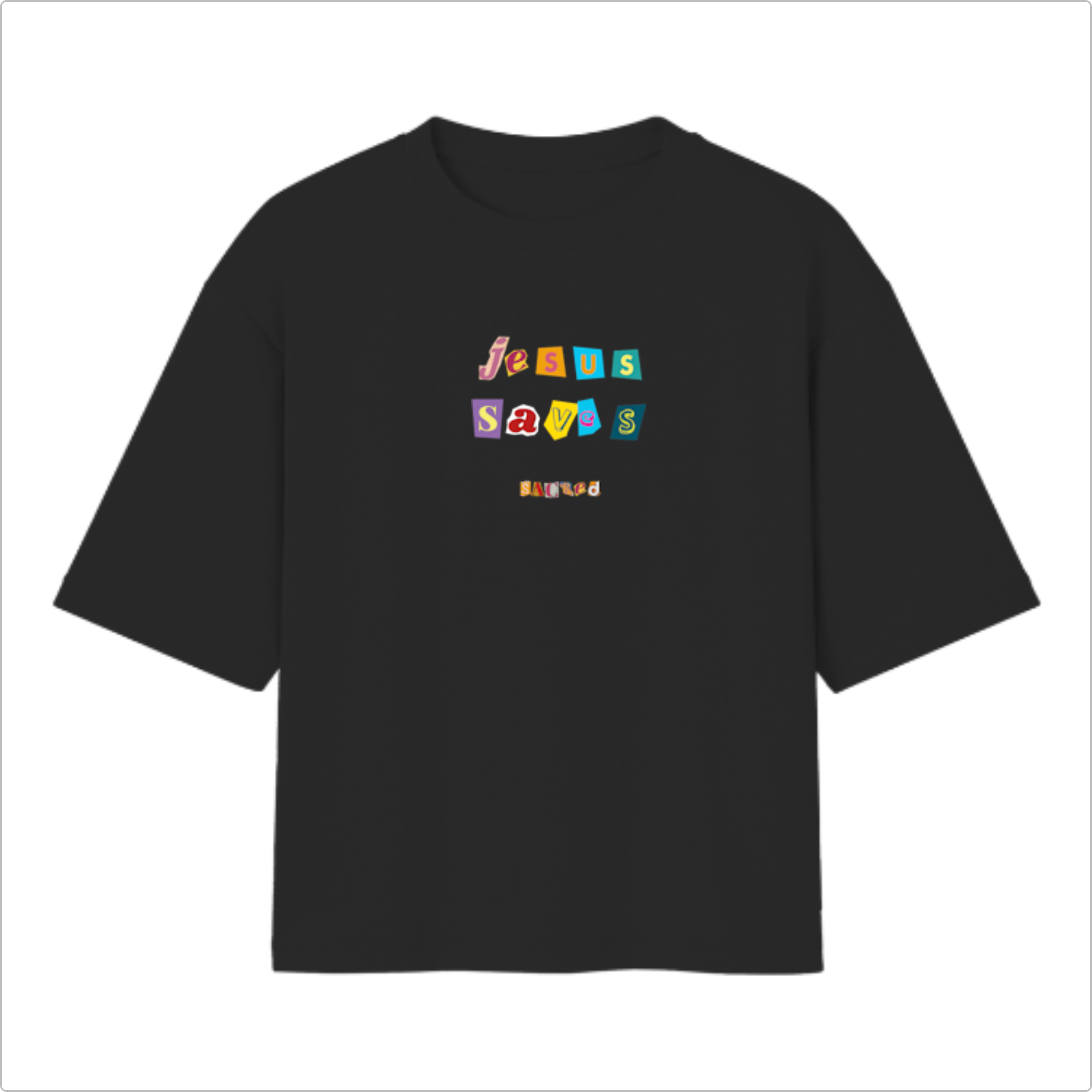 Camiseta Oversized Jesus Saves Jornal