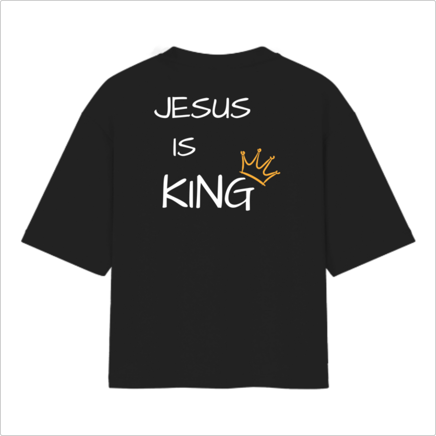 Camiseta Oversized Jesus is King Coroa