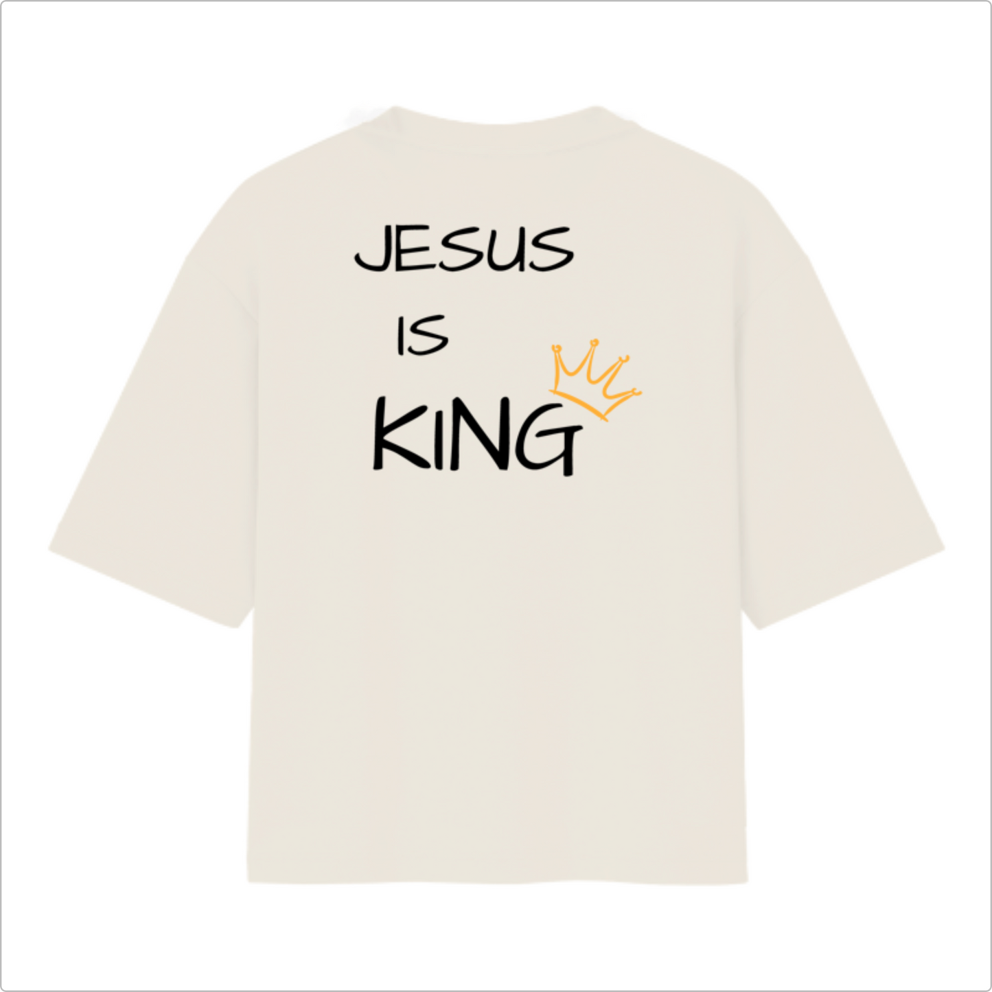 Camiseta Oversized Jesus is King Coroa