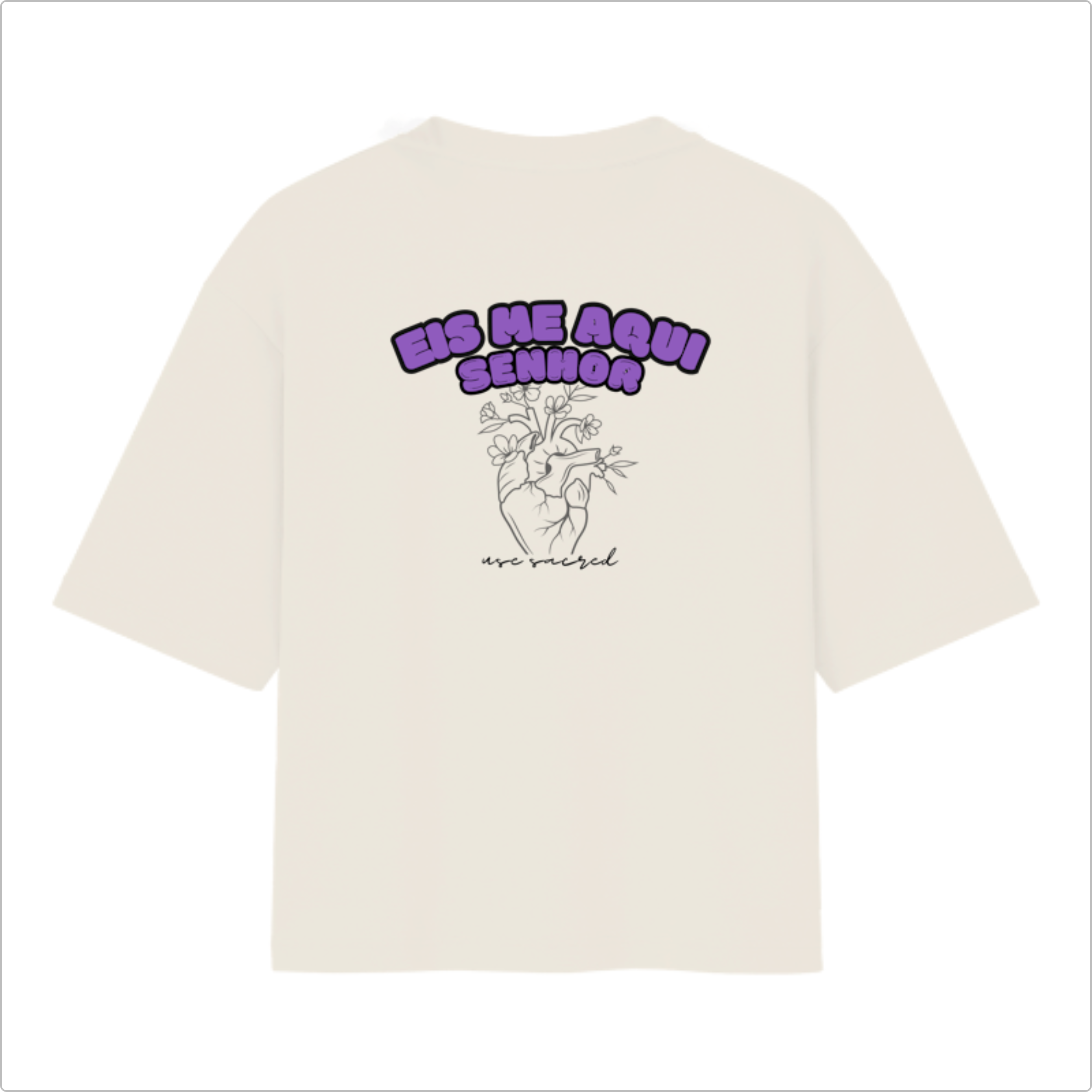 Camiseta Oversized Off White Eis me Aqui