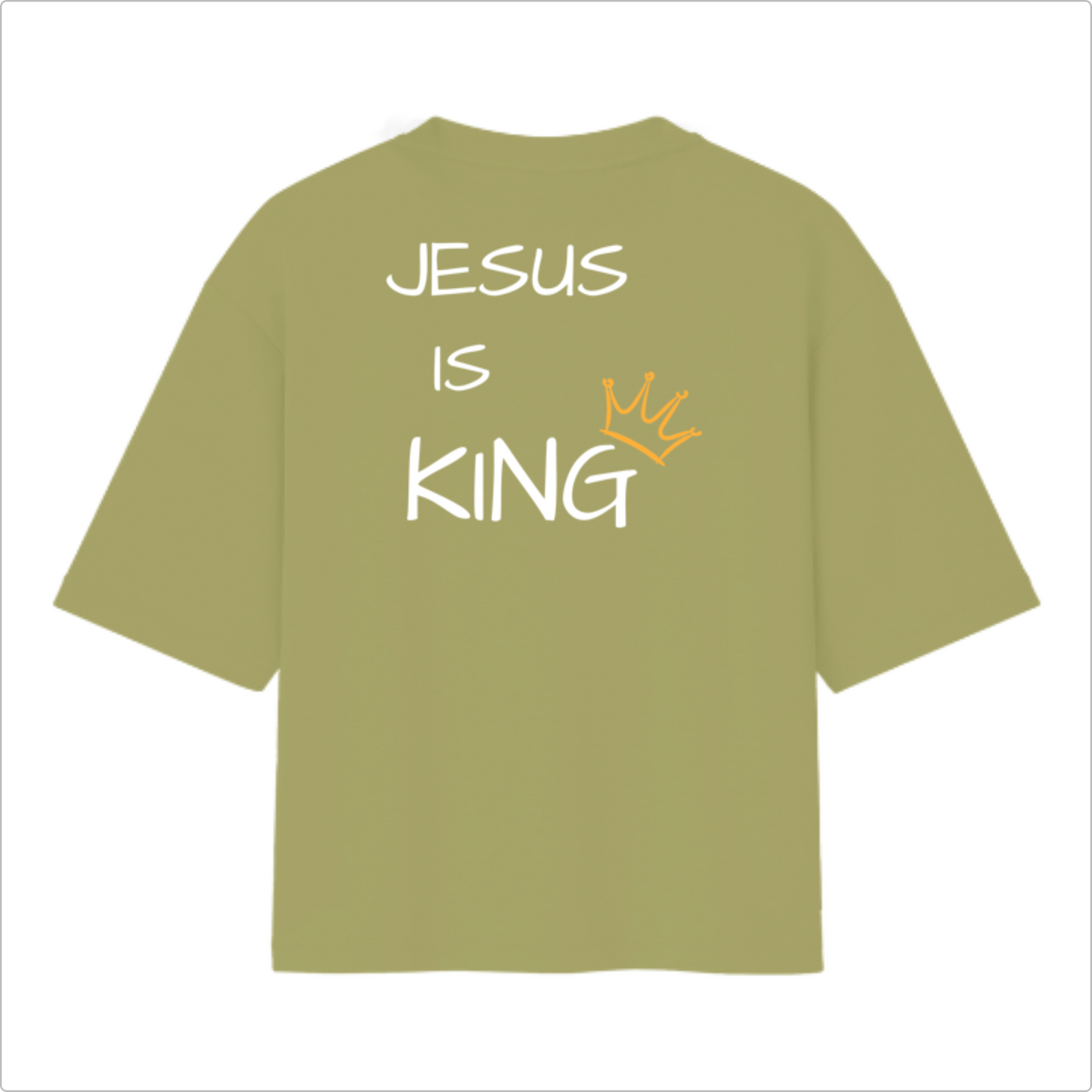 Camiseta Oversized Jesus is King Coroa