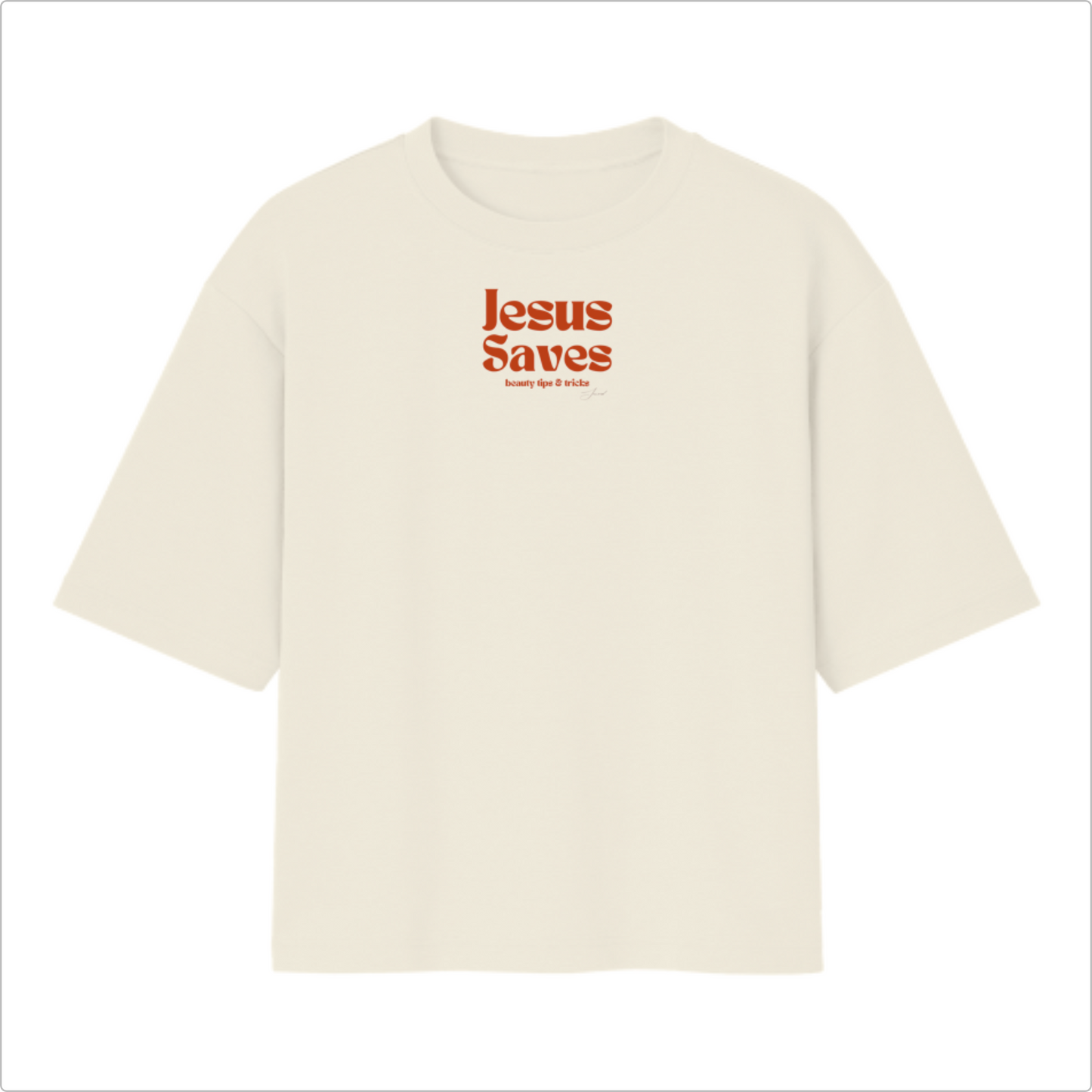 Camiseta Oversized  Off white Jesus Save