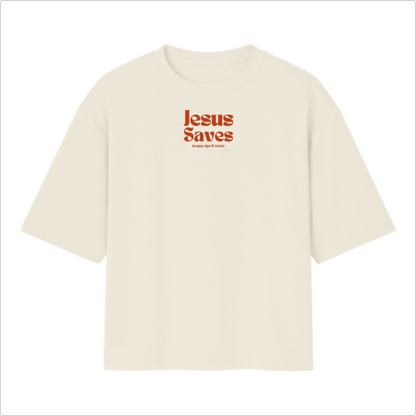 Camiseta Oversized  Off white Jesus Save