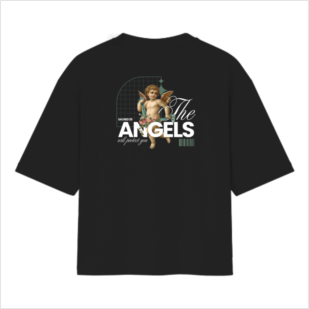 Camiseta oversized feminina Angel Sacred