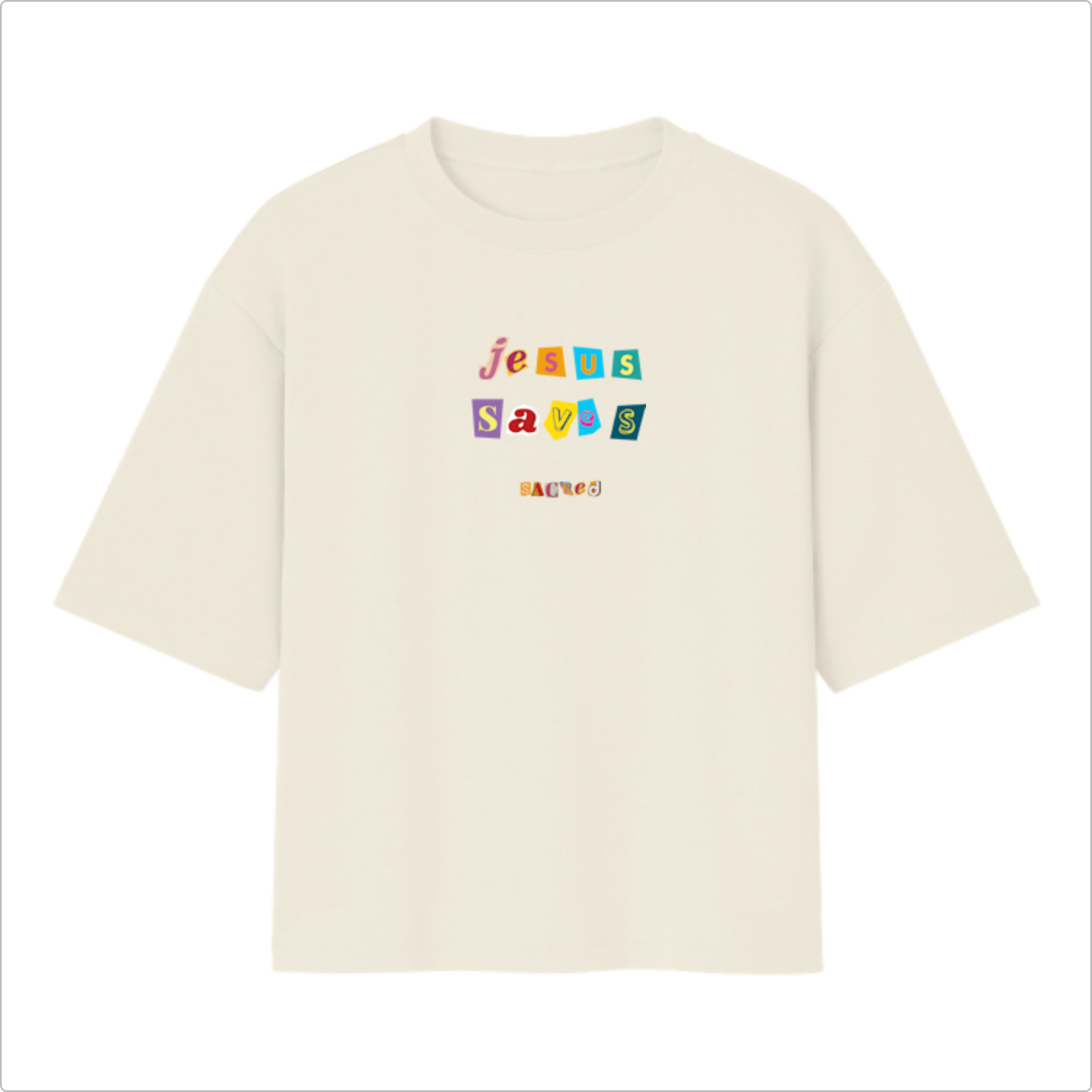 Camiseta Oversized Jesus Saves Jornal