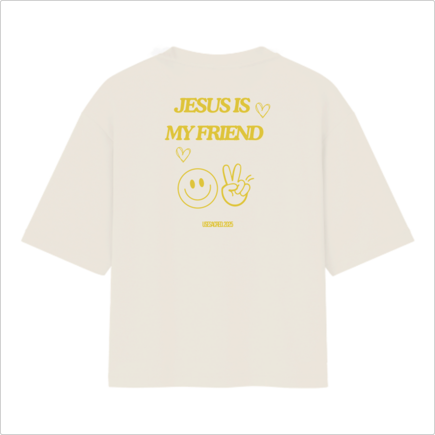 Camiseta Oversized  Off white Jesus is my friend